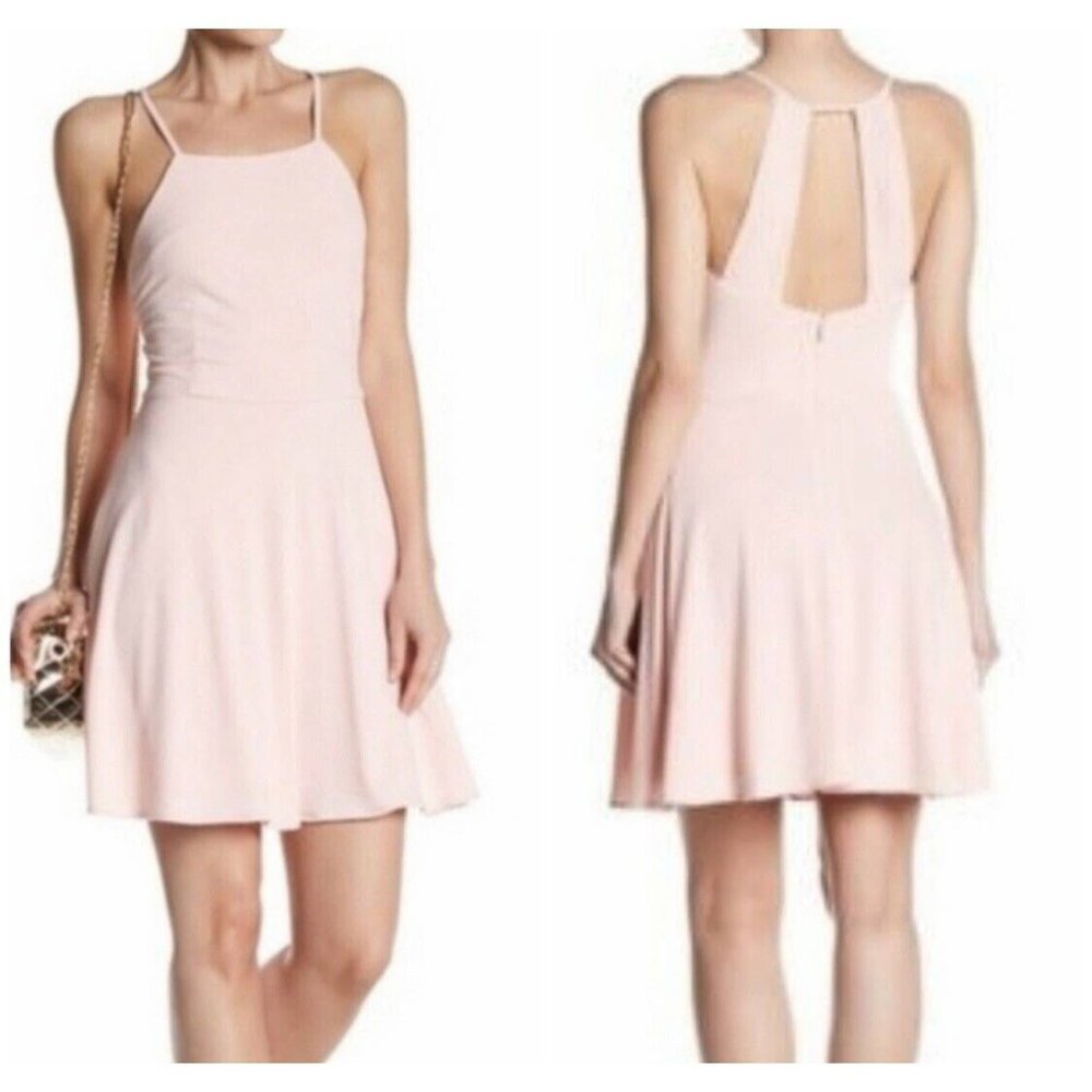 19 Cooper Stretchy Pink Sleeveless FitFlare Dress